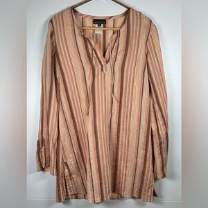 Athleta Orange & Brown Striped Tunic. Size Large. Lightweight.
